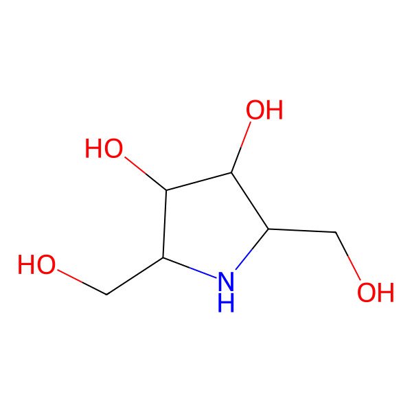 2D Structure of (2S,3S,4S,5S)-2,5-bis(hydroxymethyl)pyrrolidine-3,4-diol