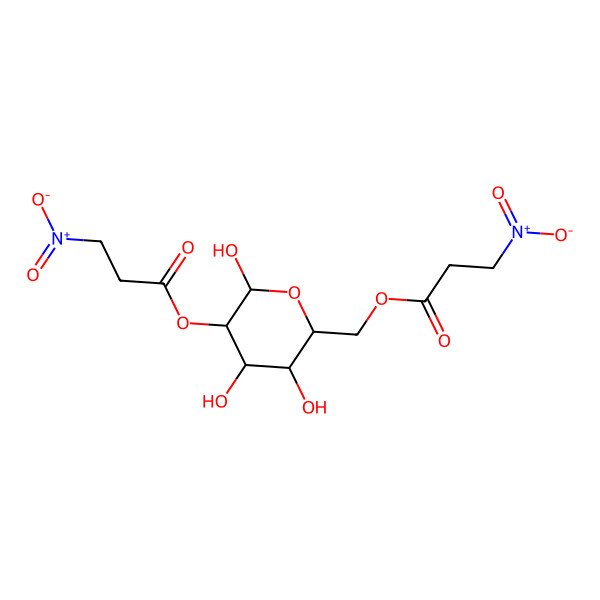 2D Structure of [(2S,3S,4S,5S,6S)-3,4,6-trihydroxy-5-(3-nitropropanoyloxy)oxan-2-yl]methyl 3-nitropropanoate