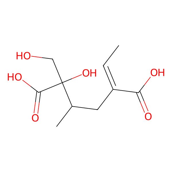 2D Structure of (2S,3S,5E)-5-ethylidene-2-hydroxy-2-(hydroxymethyl)-3-methylhexanedioic acid