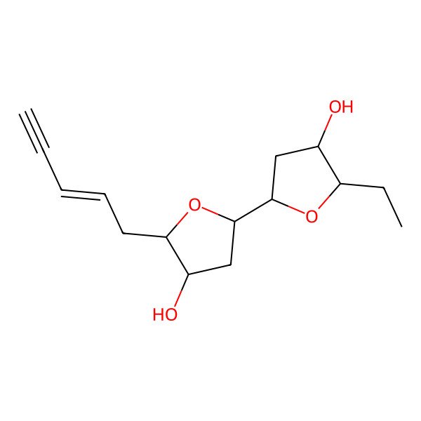2D Structure of (2S,3S,5S)-2-ethyl-5-[(2S,4S,5S)-4-hydroxy-5-pent-2-en-4-ynyloxolan-2-yl]oxolan-3-ol