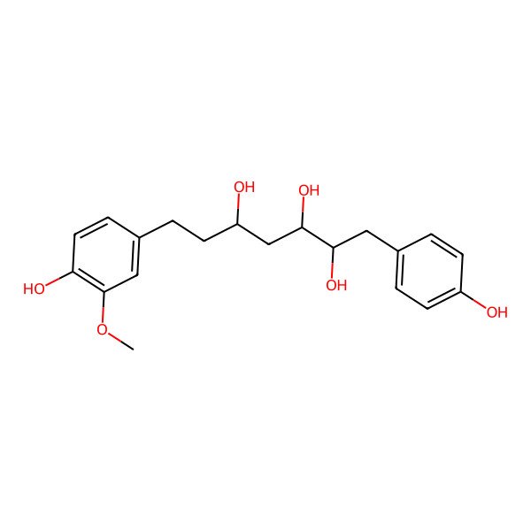 2D Structure of (2S,3S,5S)-7-(4-hydroxy-3-methoxyphenyl)-1-(4-hydroxyphenyl)heptane-2,3,5-triol 2D Structure of (2S,3S,5S)-7-(4-hydroxy-3-methoxyphenyl)-1-(4-hydroxyphenyl)heptane-2,3,5-triol