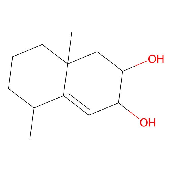 2D Structure of (2S,3S,5S,8aR)-5,8a-dimethyl-2,3,5,6,7,8-hexahydro-1H-naphthalene-2,3-diol