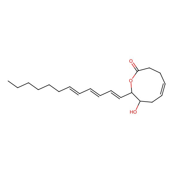 2D Structure of (2S,3S,5Z)-2-[(1E,3Z,5Z)-dodeca-1,3,5-trienyl]-3-hydroxy-3,4,7,8-tetrahydro-2H-oxonin-9-one