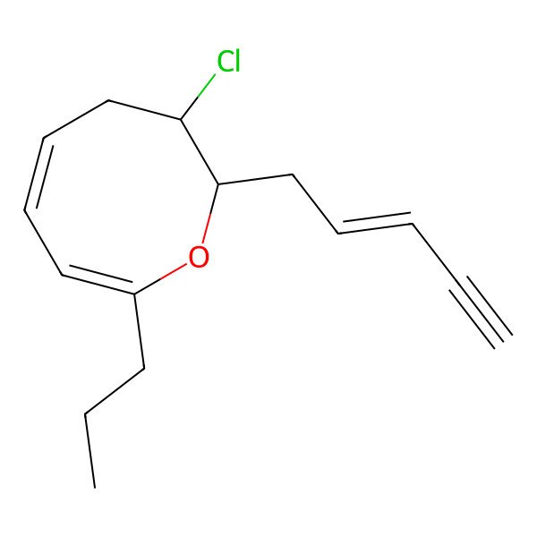 2D Structure of (2S,3S,5Z,7Z)-3-chloro-2-[(Z)-pent-2-en-4-ynyl]-8-propyl-3,4-dihydro-2H-oxocine