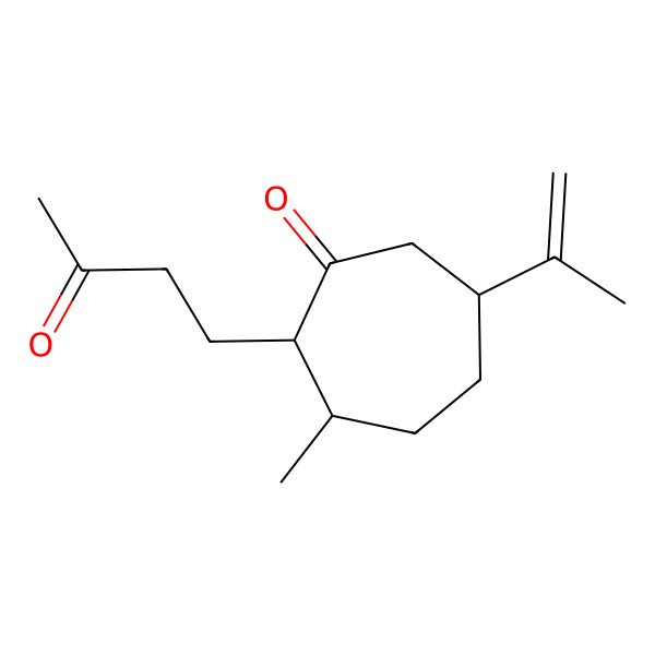 2D Structure of (2S,3S,6S)-3-methyl-2-(3-oxobutyl)-6-prop-1-en-2-ylcycloheptan-1-one