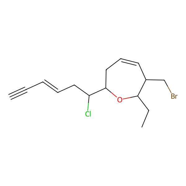 2D Structure of (2S,3S,7R)-3-(bromomethyl)-7-[(Z,1R)-1-chlorohex-3-en-5-ynyl]-2-ethyl-2,3,6,7-tetrahydrooxepine