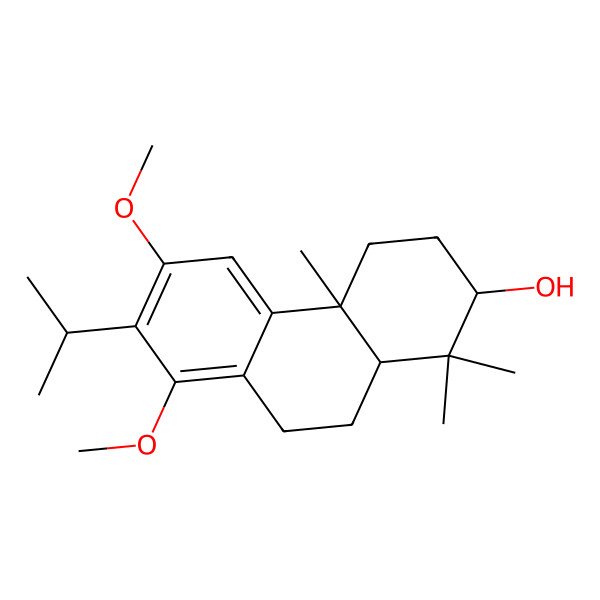 2D Structure of (2S,4aS,10aR)-6,8-dimethoxy-1,1,4a-trimethyl-7-propan-2-yl-2,3,4,9,10,10a-hexahydrophenanthren-2-ol