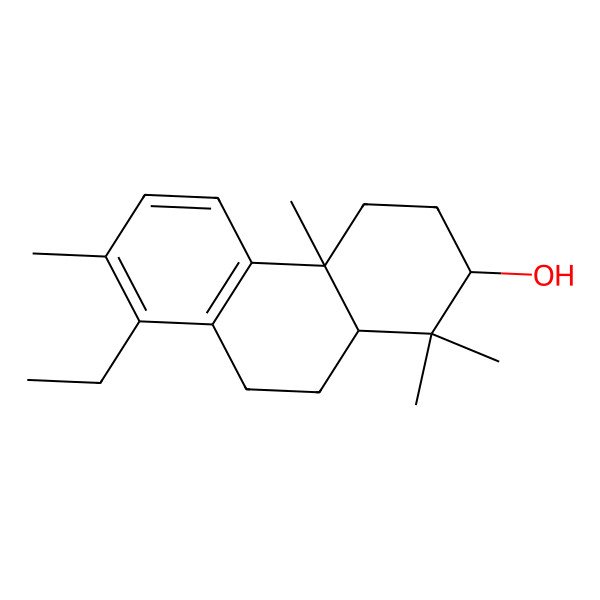2D Structure of (2S,4aS,10aR)-8-ethyl-1,1,4a,7-tetramethyl-2,3,4,9,10,10a-hexahydrophenanthren-2-ol
