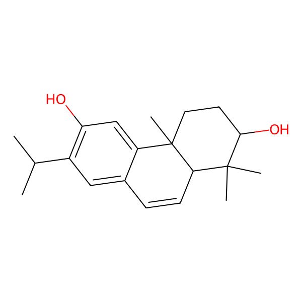 2D Structure of (2S,4aS,10aS)-1,1,4a-trimethyl-7-propan-2-yl-2,3,4,10a-tetrahydrophenanthrene-2,6-diol