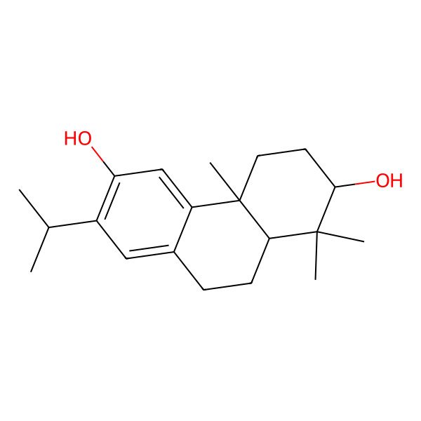 2D Structure of (2S,4aS,10aS)-1,1,4a-trimethyl-7-propan-2-yl-2,3,4,9,10,10a-hexahydrophenanthrene-2,6-diol