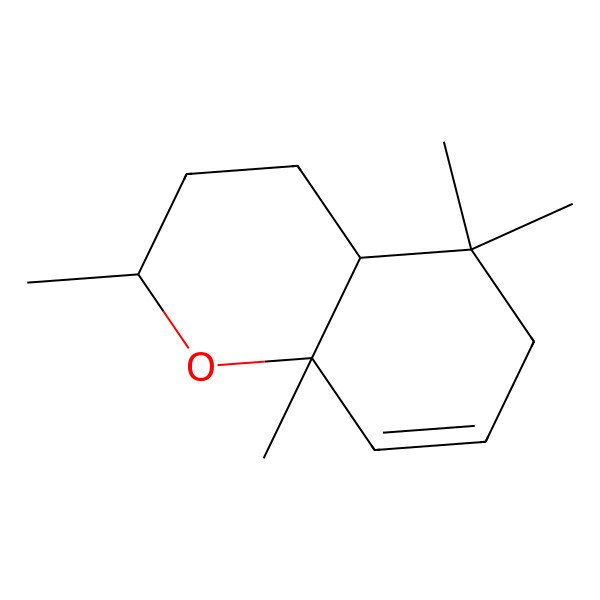 2D Structure of (2S,4aS,8aS)-2,5,5,8a-tetramethyl-3,4,4a,6-tetrahydro-2H-chromene