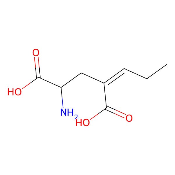 2D Structure of (2S,4E)-2-amino-4-propylidenepentanedioic acid