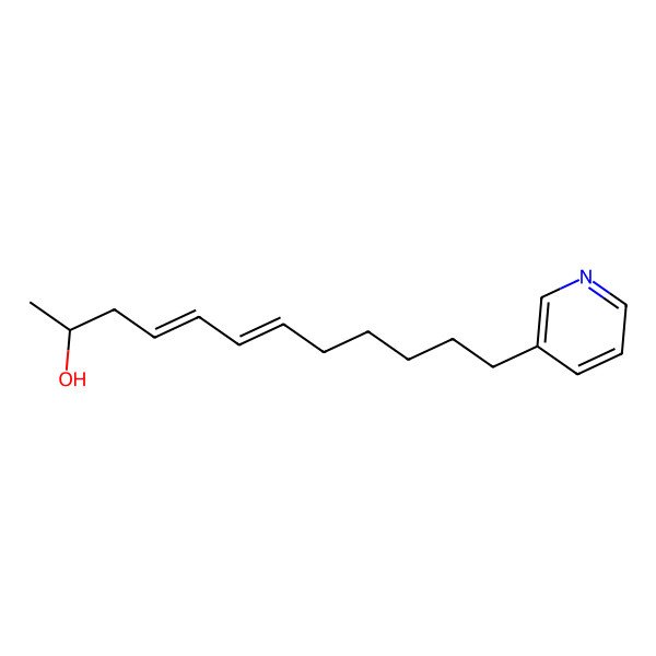 2D Structure of (2S,4E,6E)-12-pyridin-3-yldodeca-4,6-dien-2-ol