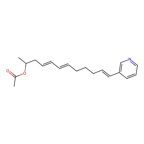 2D Structure of [(2S,4E,6E,11E)-12-pyridin-3-yldodeca-4,6,11-trien-2-yl] acetate