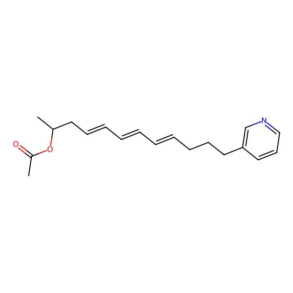 2D Structure of [(2S,4E,6E,8E)-12-pyridin-3-yldodeca-4,6,8-trien-2-yl] acetate
