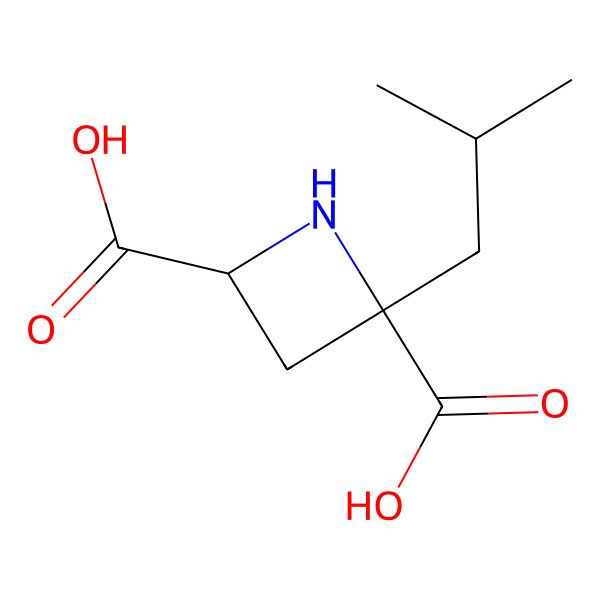 2D Structure of (2S,4R)-2-(2-methylpropyl)azetidine-2,4-dicarboxylic acid