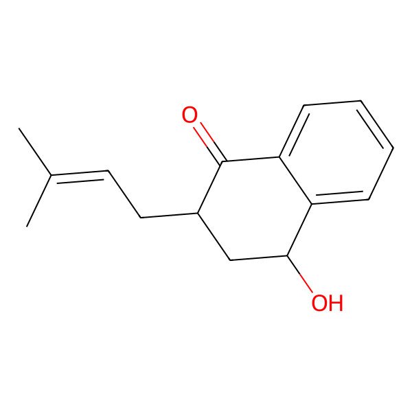 2D Structure of (2S,4R)-4-hydroxy-2-(3-methylbut-2-enyl)-3,4-dihydro-2H-naphthalen-1-one