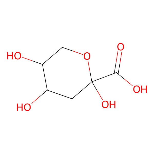 2D Structure of (2S,4R,5R)-2,4,5-trihydroxyoxane-2-carboxylic acid