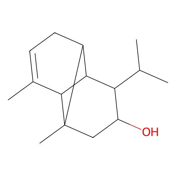 2D Structure of (2S,4R,5S,6R,7R)-2,8-dimethyl-5-propan-2-yltricyclo[4.4.0.02,7]dec-8-en-4-ol