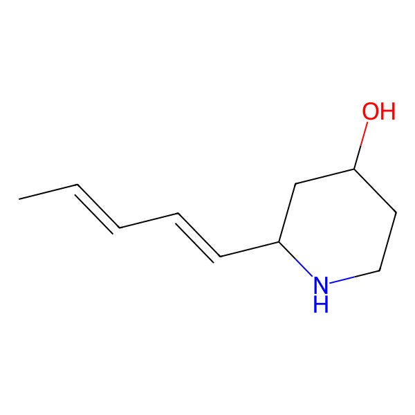 2D Structure of (2S,4S)-2-[(1E,3E)-penta-1,3-dienyl]piperidin-4-ol