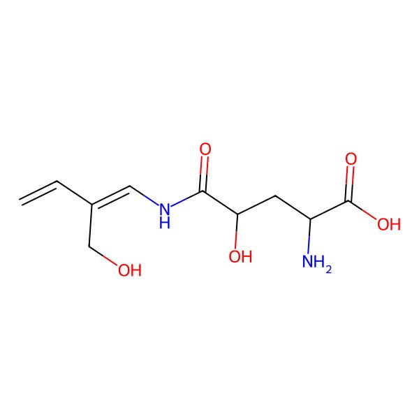2D Structure of (2S,4S)-2-amino-4-hydroxy-5-[[(1E)-2-(hydroxymethyl)buta-1,3-dienyl]amino]-5-oxopentanoic acid