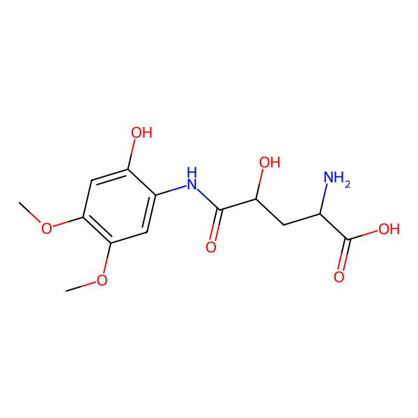 2D Structure of (2S,4S)-2-amino-4-hydroxy-5-(2-hydroxy-4,5-dimethoxyanilino)-5-oxopentanoic acid