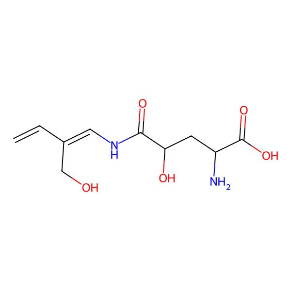 2D Structure of (2S,4S)-2-amino-4-hydroxy-5-[2-(hydroxymethyl)buta-1,3-dienylamino]-5-oxopentanoic acid