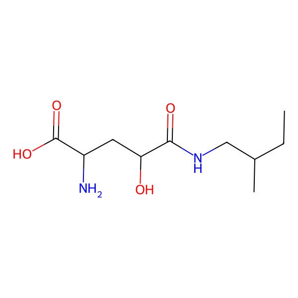 2D Structure of (2S,4S)-2-amino-4-hydroxy-5-[[(2S)-2-methylbutyl]amino]-5-oxopentanoic acid