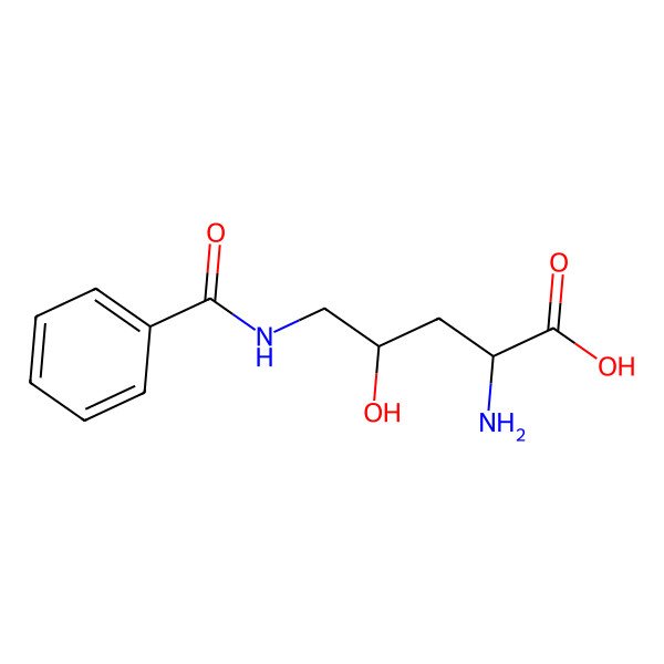 2D Structure of (2S,4S)-2-amino-5-benzamido-4-hydroxypentanoic acid
