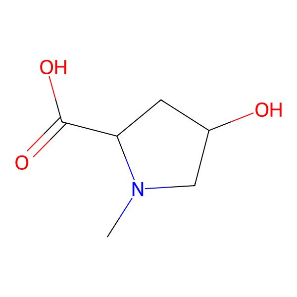 2D Structure of (2S,4S)-4-Hydroxy-1-methylpyrrolidine-2-carboxylic acid