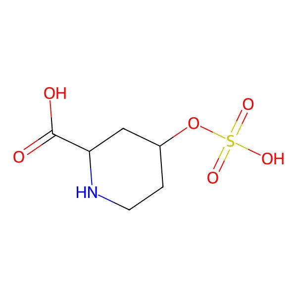 2D Structure of (2S,4S)-4-Sulfooxypiperidine-2-Carboxylic Acid