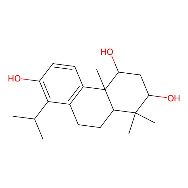 2D Structure of (2S,4S,4aS)-1,1,4a-trimethyl-8-propan-2-yl-2,3,4,9,10,10a-hexahydrophenanthrene-2,4,7-triol