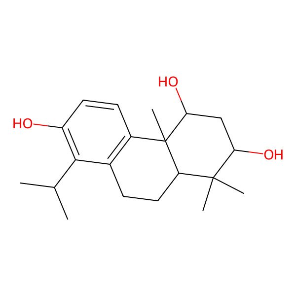 2D Structure of (2S,4S,4aS,10aS)-1,1,4a-trimethyl-8-propan-2-yl-2,3,4,9,10,10a-hexahydrophenanthrene-2,4,7-triol 2D Structure of (2S,4S,4aS,10aS)-1,1,4a-trimethyl-8-propan-2-yl-2,3,4,9,10,10a-hexahydrophenanthrene-2,4,7-triol