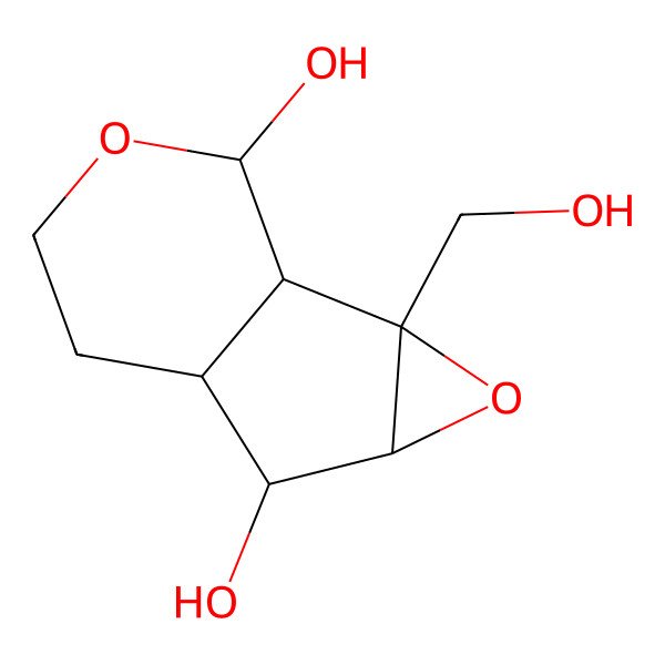 2D Structure of (2S,4S,5S,10R)-2-(hydroxymethyl)-3,9-dioxatricyclo[4.4.0.02,4]decane-5,10-diol