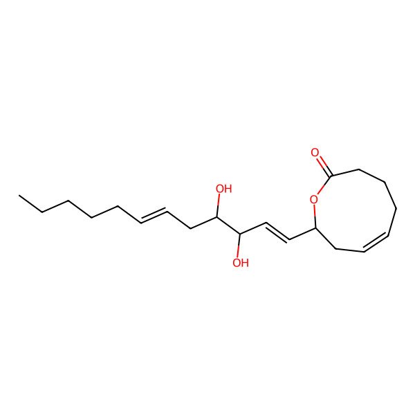 2D Structure of (2S,4Z)-2-[(1E,3R,4S,6Z)-3,4-dihydroxydodeca-1,6-dienyl]-3,6,7,8-tetrahydro-2H-oxonin-9-one