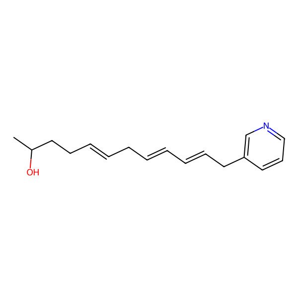 2D Structure of (2S,5E,8E,10E)-12-pyridin-3-yldodeca-5,8,10-trien-2-ol
