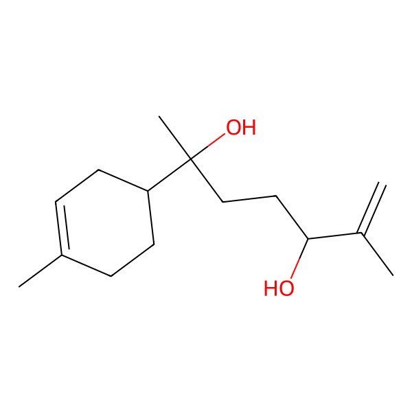 2D Structure of (2S,5R)-6-methyl-2-[(1R)-4-methylcyclohex-3-en-1-yl]hept-6-ene-2,5-diol
