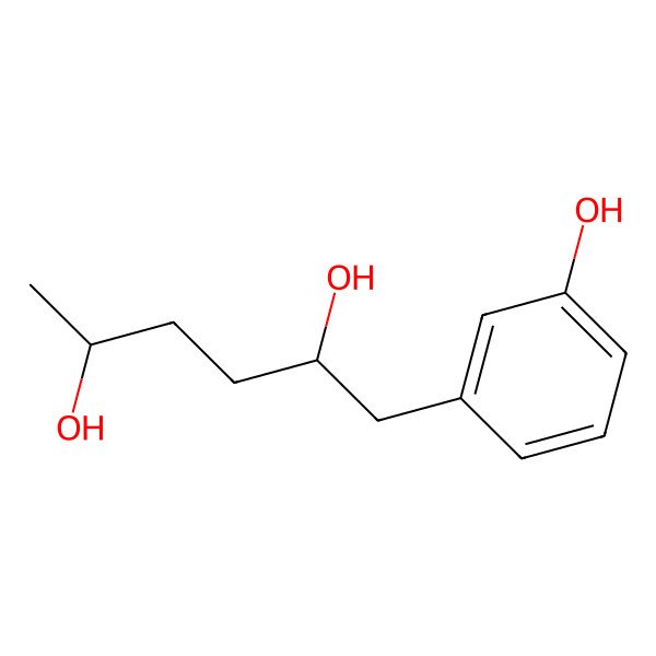2D Structure of (2S,5S)-1-(3-hydroxyphenyl)hexane-2,5-diol