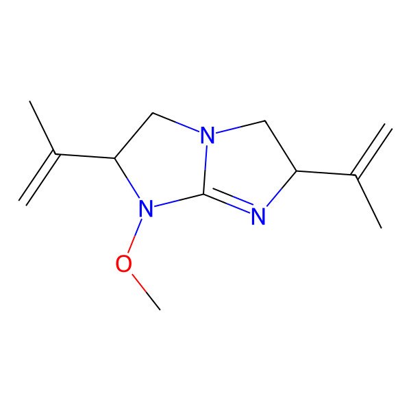 2D Structure of (2S,6R)-7-methoxy-2,6-bis(prop-1-en-2-yl)-2,3,5,6-tetrahydroimidazo[1,2-a]imidazole