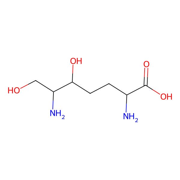 2D Structure of (2S,6R)-diamino-(5R,7)-dihydroxyheptanoic acid