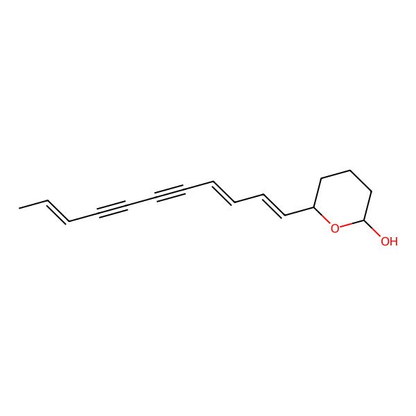 2D Structure of (2S,6S)-6-[(1E,3E,9E)-undeca-1,3,9-trien-5,7-diynyl]oxan-2-ol