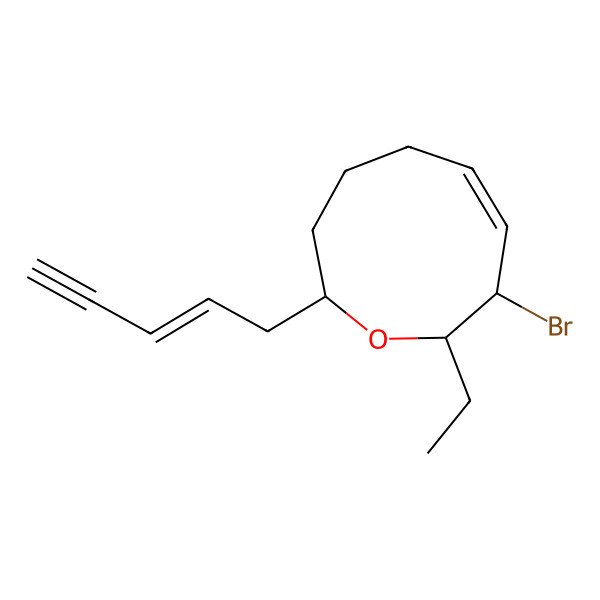 2D Structure of (2S,6Z,8S,9S)-8-bromo-9-ethyl-2-[(Z)-pent-2-en-4-ynyl]-2,3,4,5,8,9-hexahydrooxonine