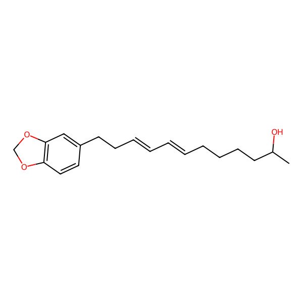2D Structure of (2S,7E,9E)-12-(1,3-benzodioxol-5-yl)dodeca-7,9-dien-2-ol
