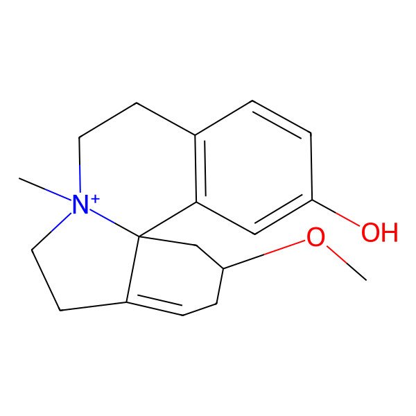 2D Structure of (2S,7S,13bS)-2-methoxy-7-methyl-2,3,5,6,8,9-hexahydro-1H-indolo[7a,1-a]isoquinolin-7-ium-12-ol