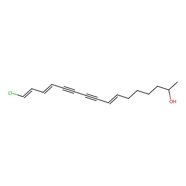 2D Structure of (2S,7Z,13Z,15Z)-16-chlorohexadeca-7,13,15-trien-9,11-diyn-2-ol