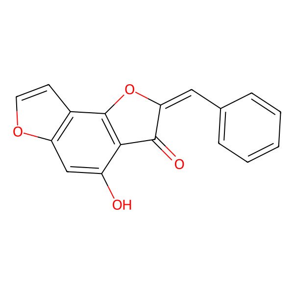 2D Structure of (2Z)-2-benzylidene-4-hydroxyfuro[2,3-g][1]benzofuran-3-one