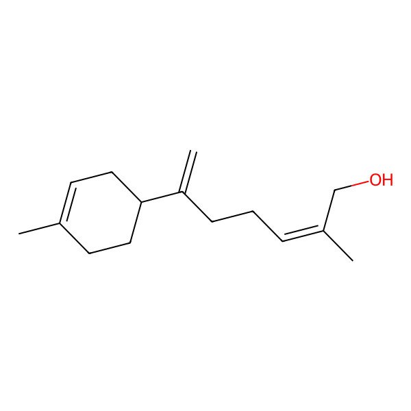 2D Structure of 2,6-Heptadien-1-ol, 2-methyl-6-[(1S)-4-methyl-3-cyclohexen-1-yl]-, (2Z)-