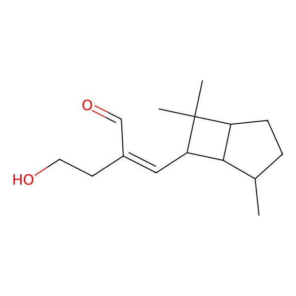 2D Structure of (2Z)-4-hydroxy-2-[[(1S,4S,5R,6R)-4,7,7-trimethyl-6-bicyclo[3.2.0]heptanyl]methylidene]butanal