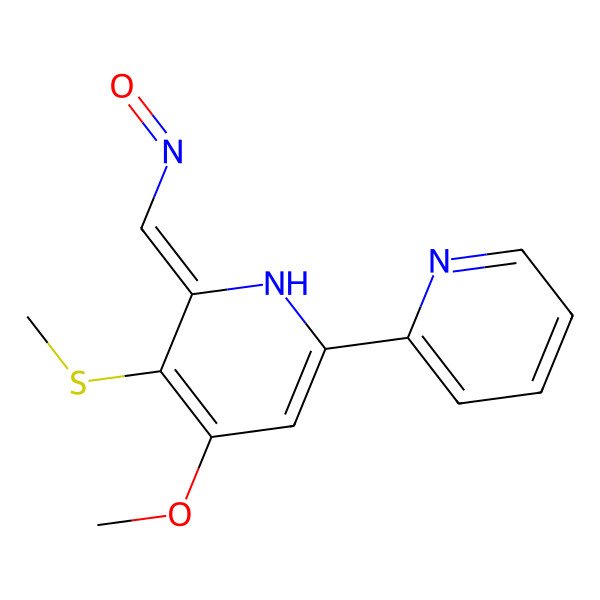 2D Structure of (2Z)-4-methoxy-3-methylsulfanyl-2-(nitrosomethylidene)-6-pyridin-2-yl-1H-pyridine