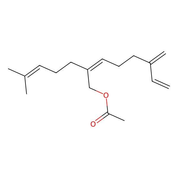 2D Structure of [(2Z)-6-methylidene-2-(4-methylpent-3-enyl)octa-2,7-dienyl] acetate